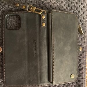 Black Leather Wallet Phone Case